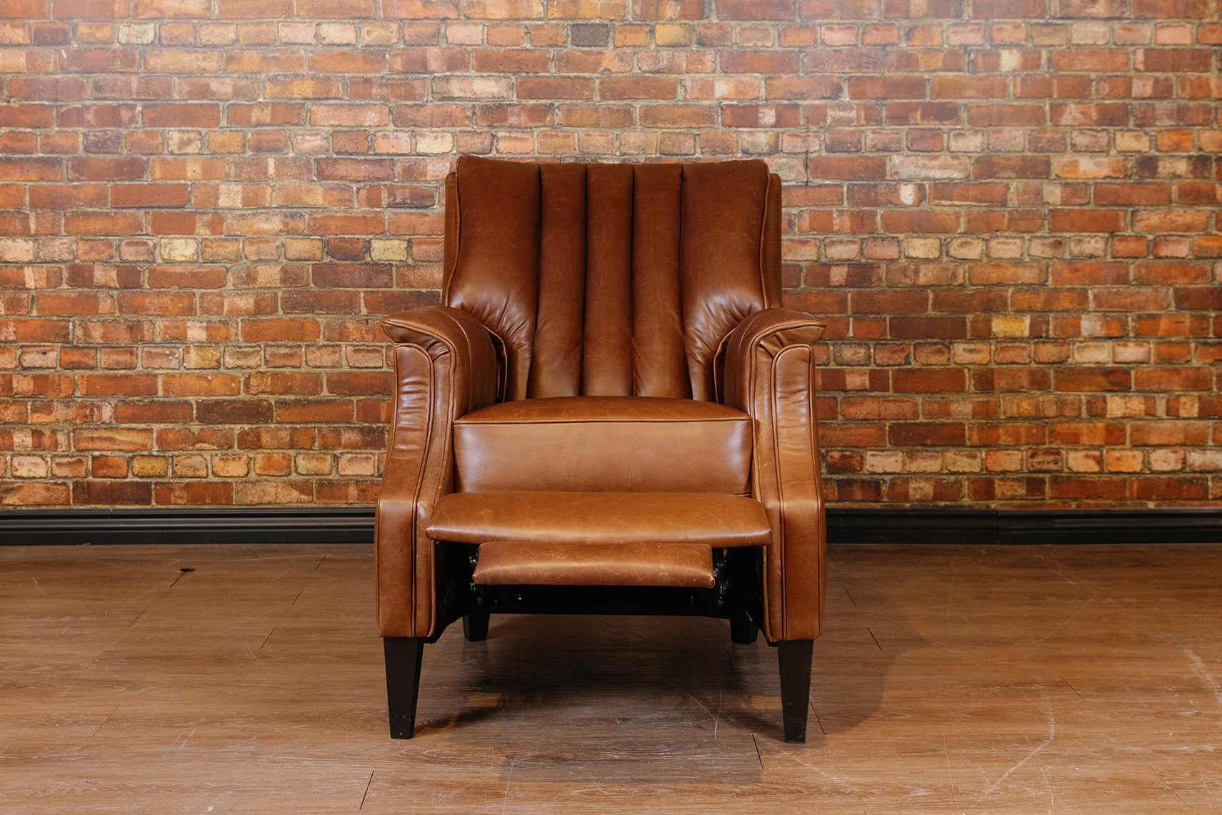 LIBRARY LEATHER RECLINER FLOOR MODEL