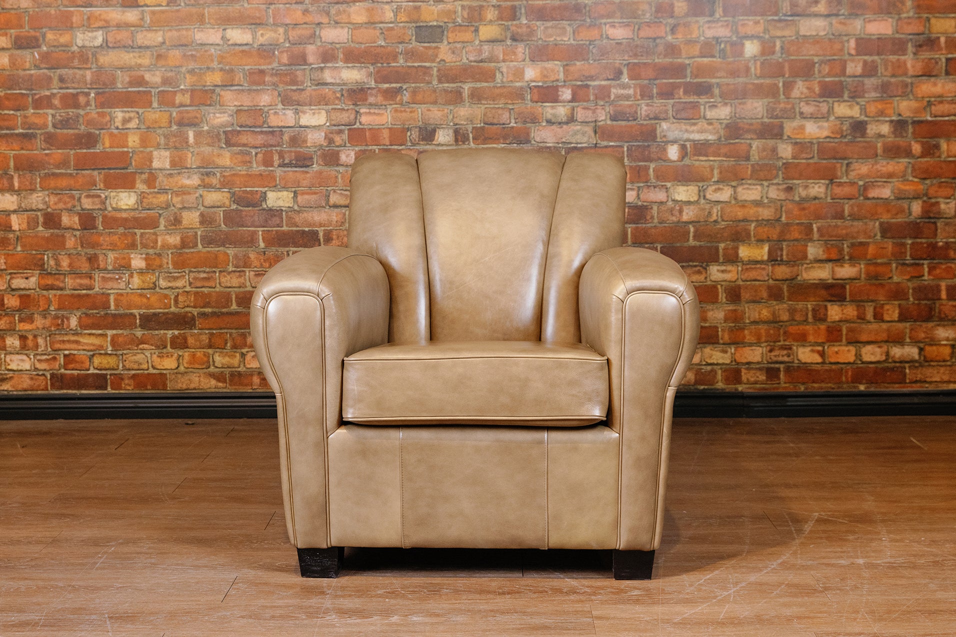 BACHELOR CLAMSHELL CHAIR FLOOR MODEL TAUPE
