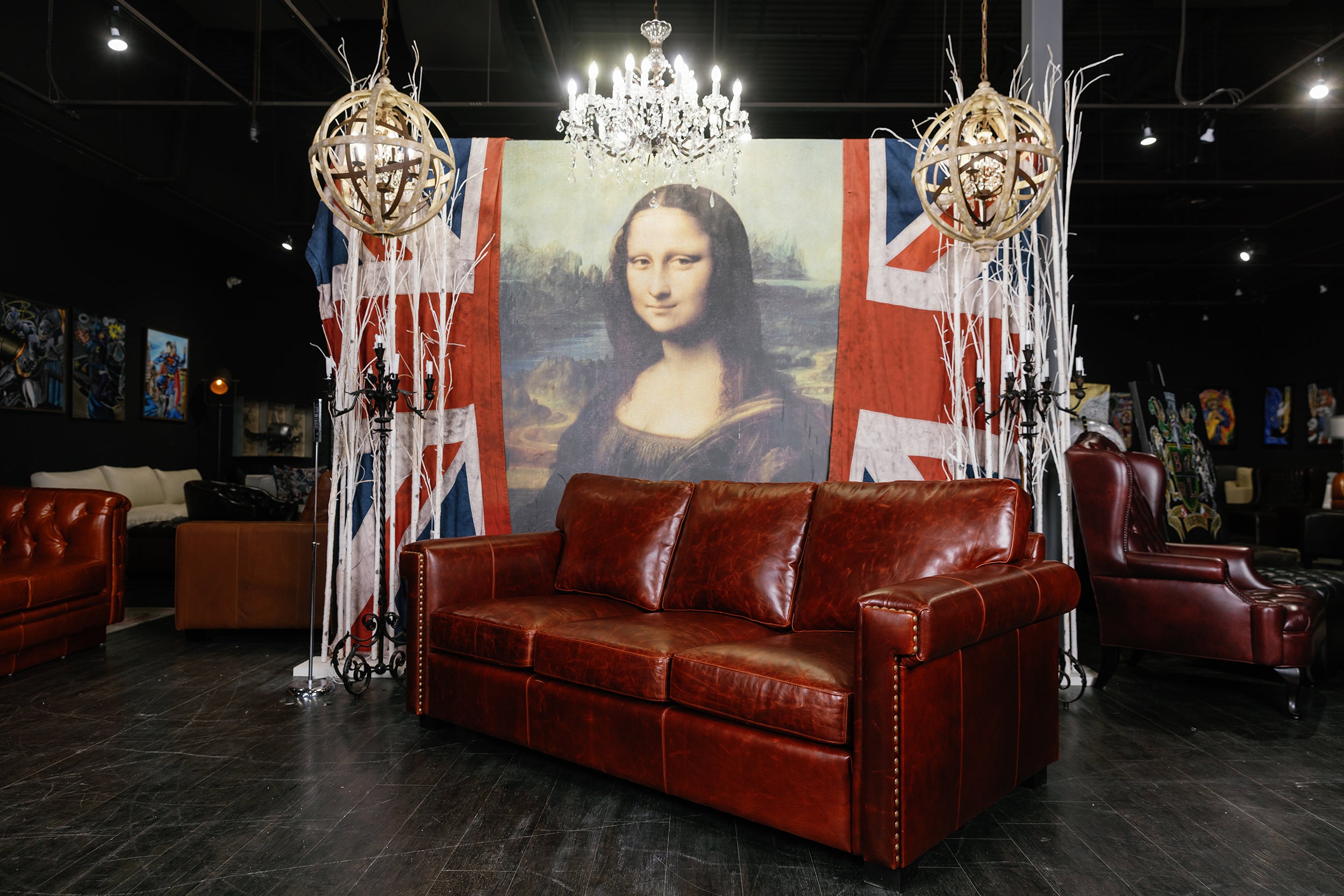 HOUSTON LEATHER SOFA FLOOR MODEL ( SOLD))