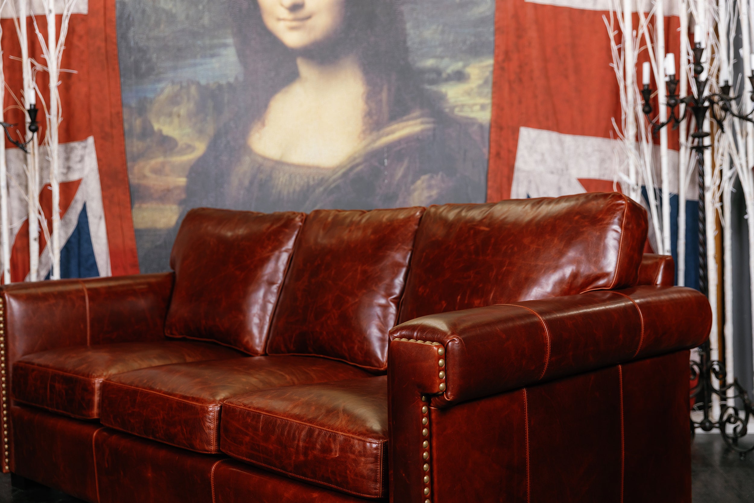 HOUSTON LEATHER SOFA FLOOR MODEL ( SOLD))