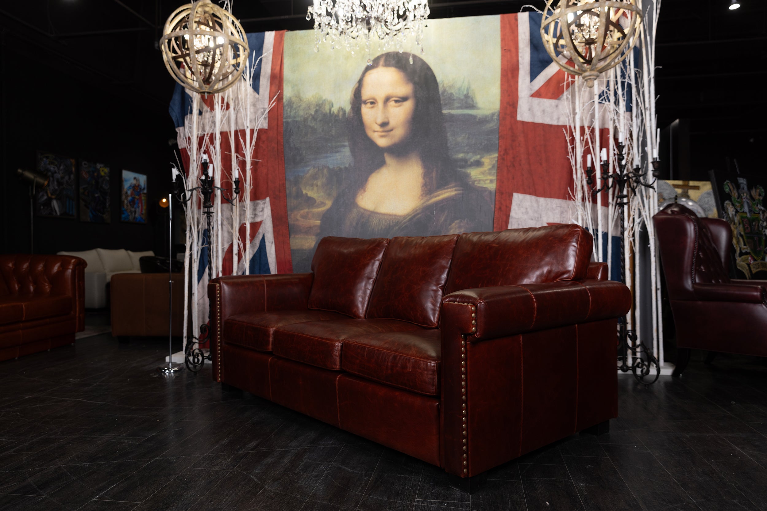 HOUSTON LEATHER SOFA FLOOR MODEL ( SOLD))