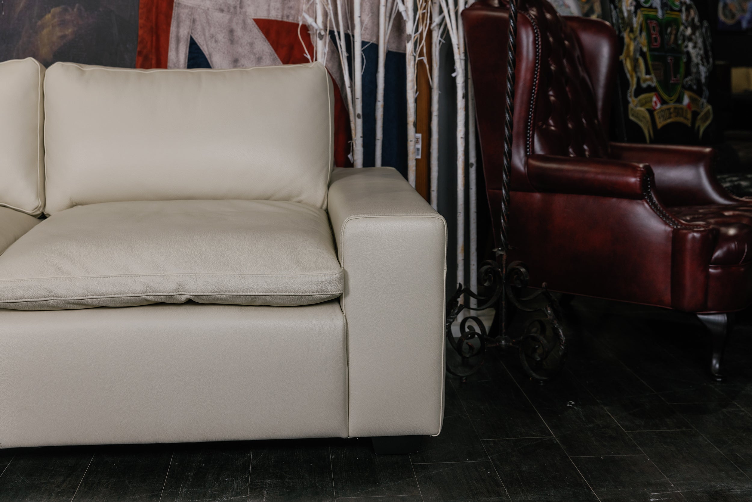 DREAM CLOUD LEATHER SOFA 9 FT FLOOR MODEL