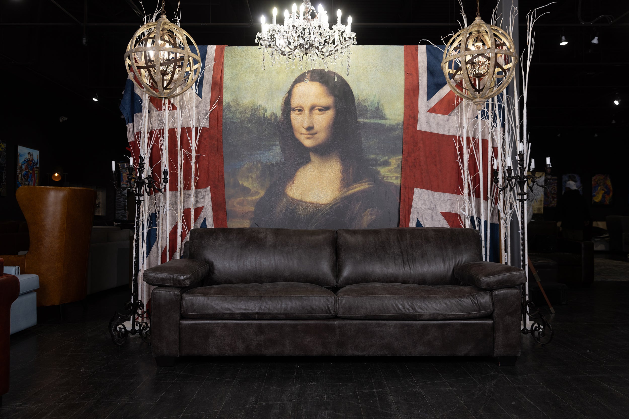 TRIBESMAN LEATHER SOFA FLOOR MODEL