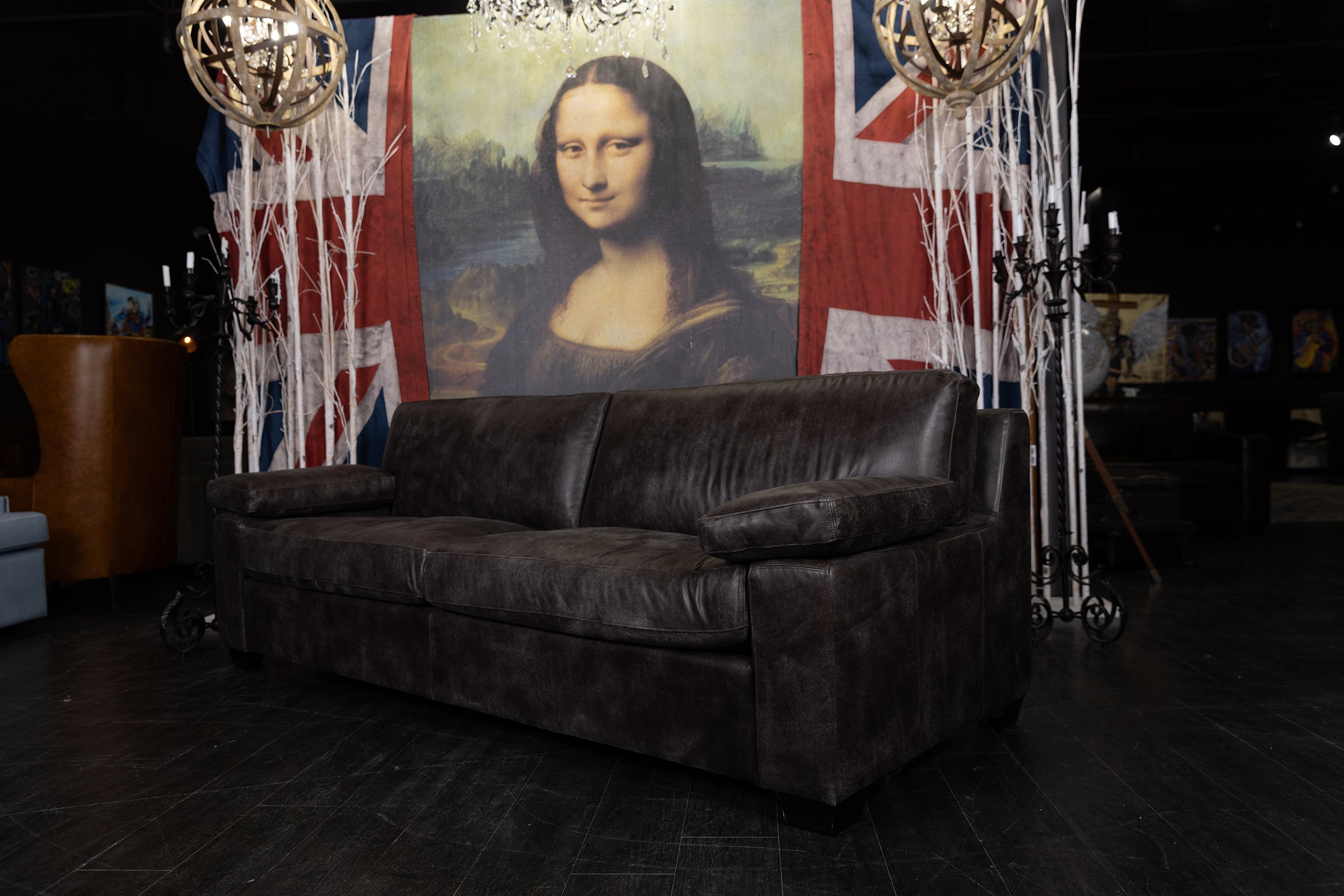 TRIBESMAN LEATHER SOFA FLOOR MODEL