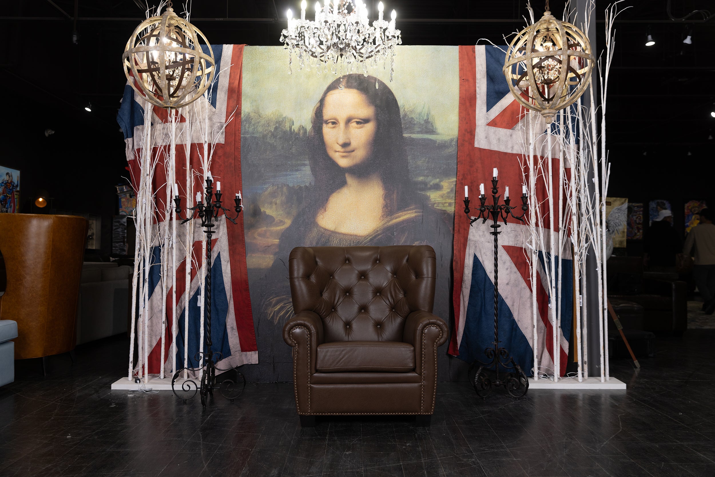 WINSTON CHURCHILL CHAIR BROWN FLOOR MODEL