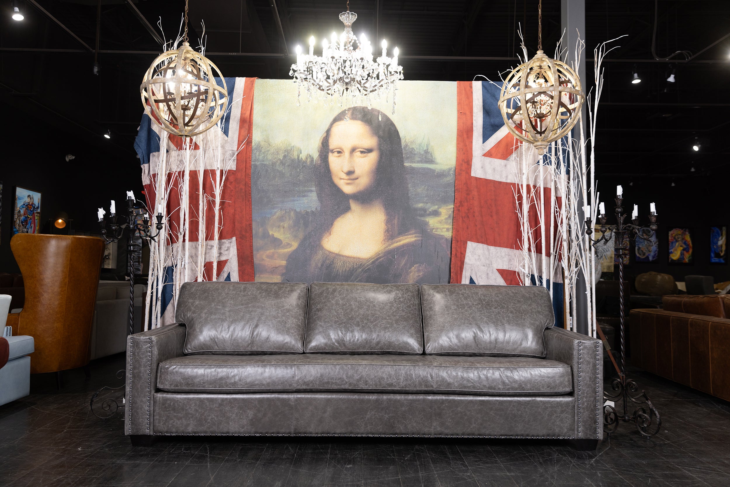 CHARTWELL LEATHER SOFA 9FT LONG