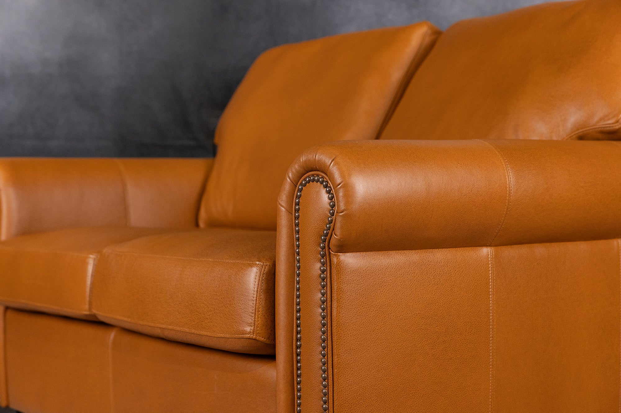 CORAL LEATHER LOVESEAT