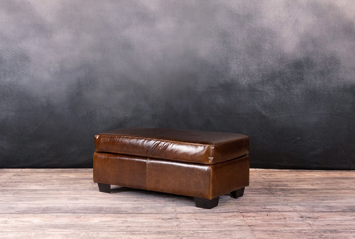 MEDIUM RECTANGLE LEATHER OTTOMAN