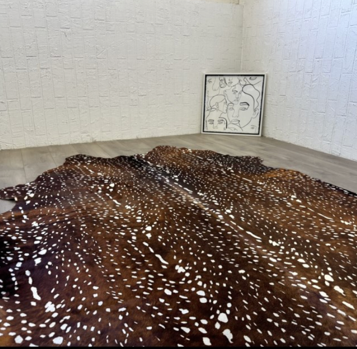 Peau de vache à imprimé biche