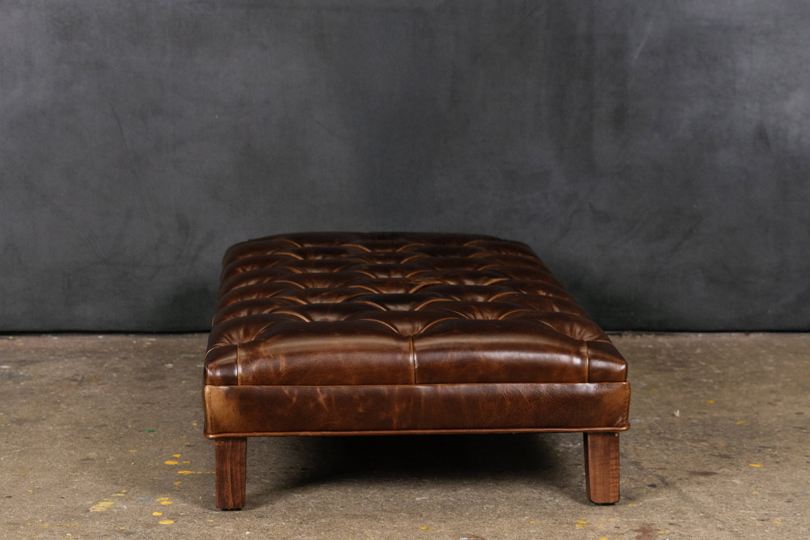 CHATEAU LEATHER TUFTED OTTOMAN
