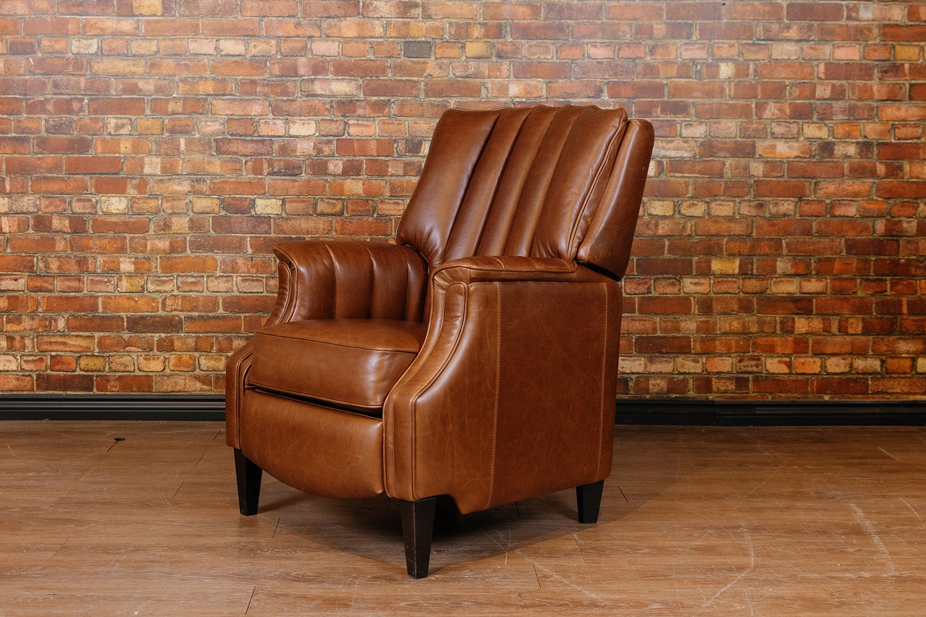 LIBRARY LEATHER RECLINER FLOOR MODEL