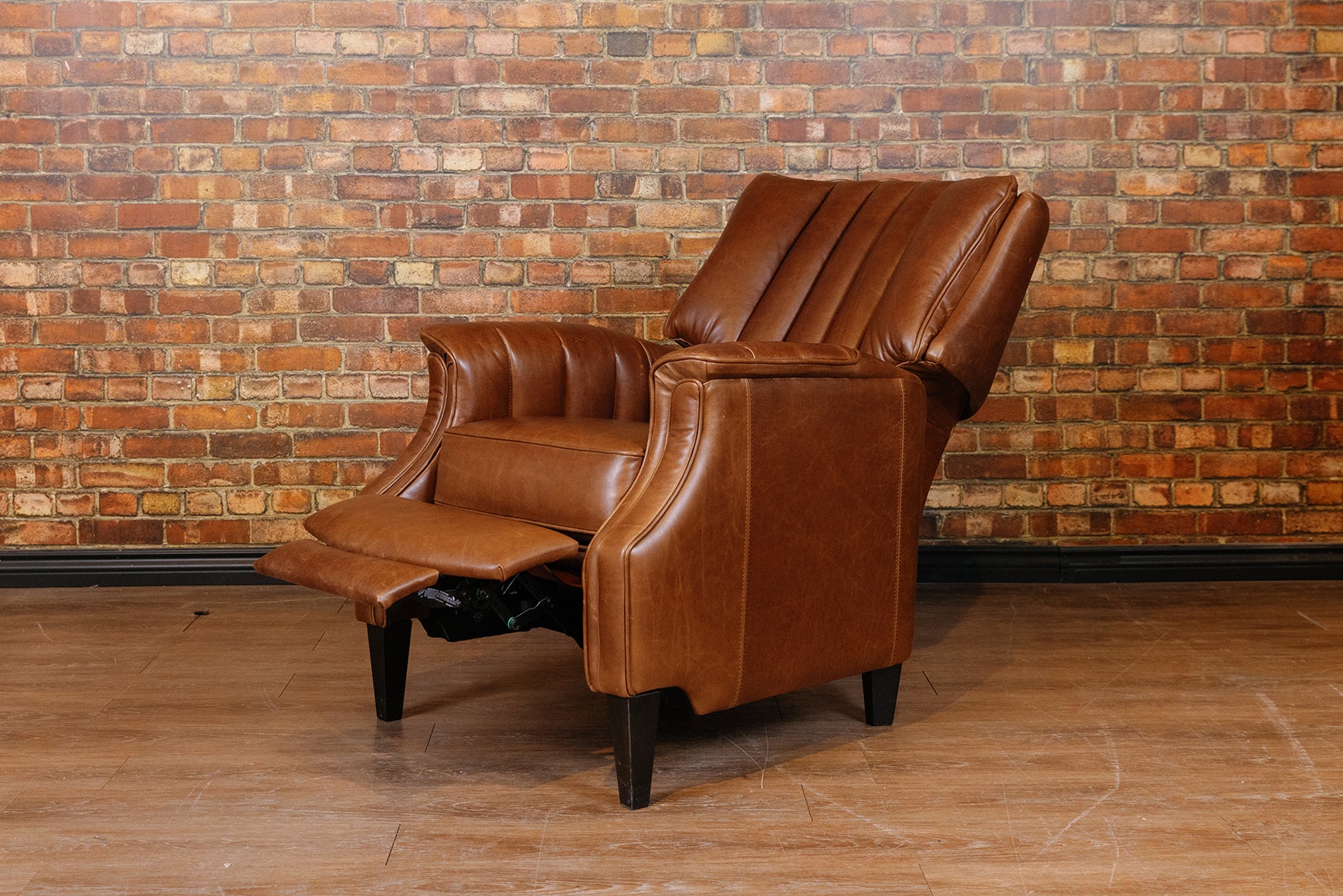 LIBRARY LEATHER RECLINER FLOOR MODEL