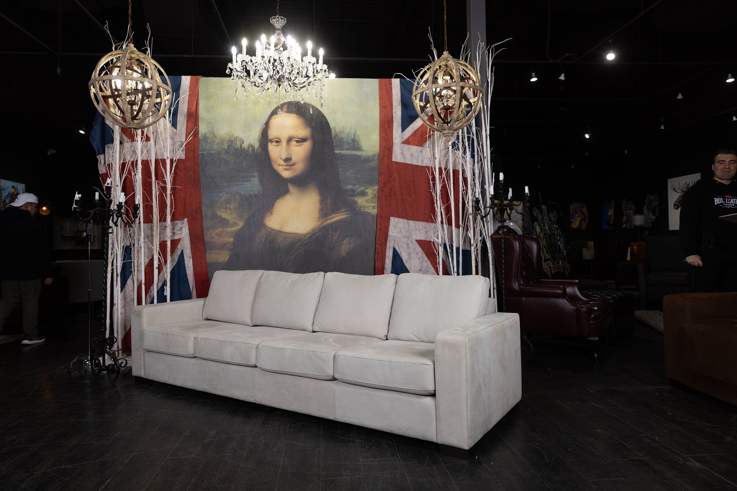 FOUR SEASONS SOFA 1O8 INCHB LONG 4 SEATER FLOOR MODEL