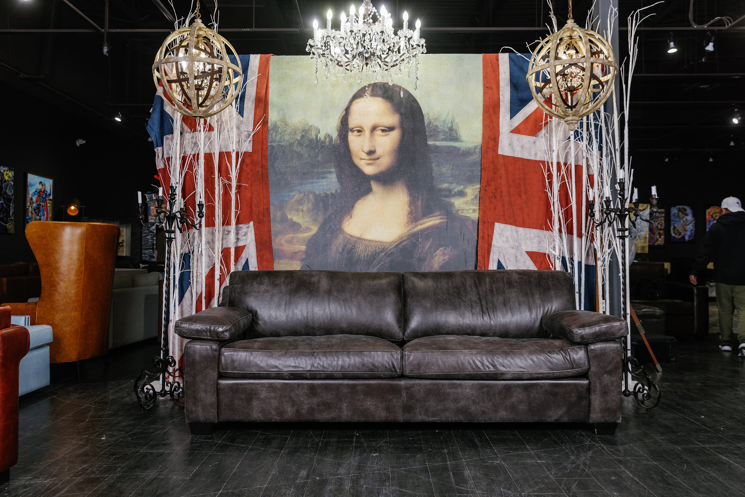 TRIBESMAN LEATHER SOFA FLOOR MODEL