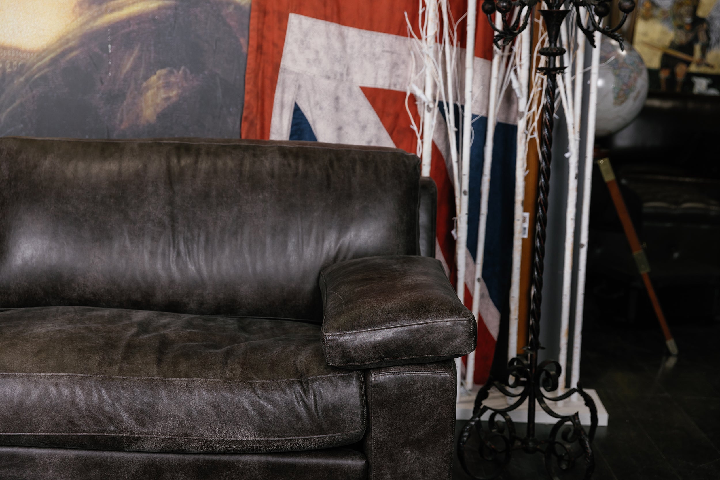 TRIBESMAN LEATHER SOFA FLOOR MODEL