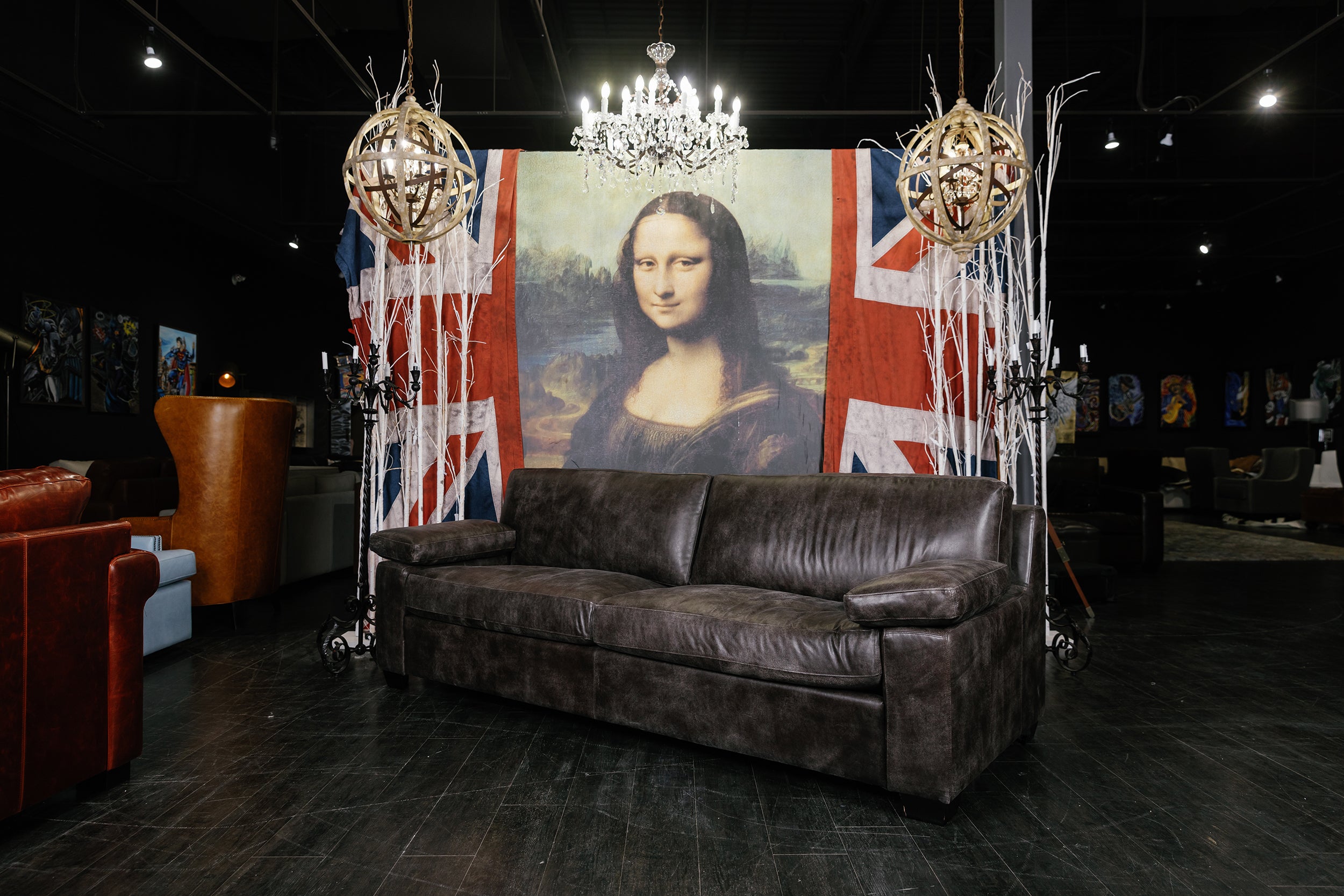 TRIBESMAN LEATHER SOFA FLOOR MODEL