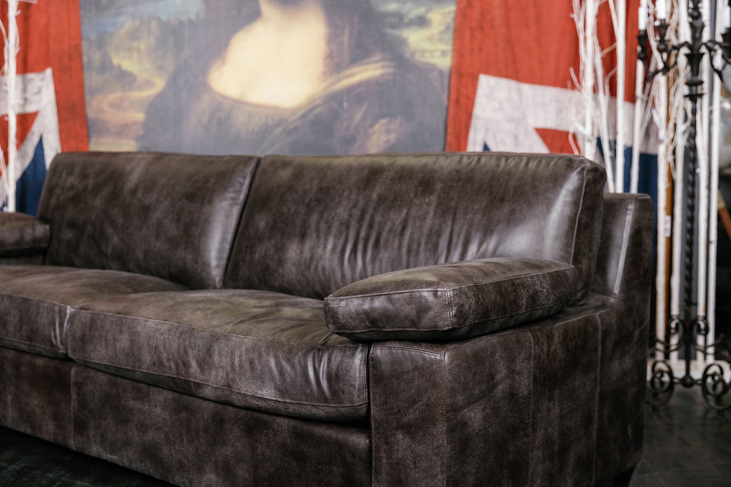 TRIBESMAN LEATHER SOFA FLOOR MODEL