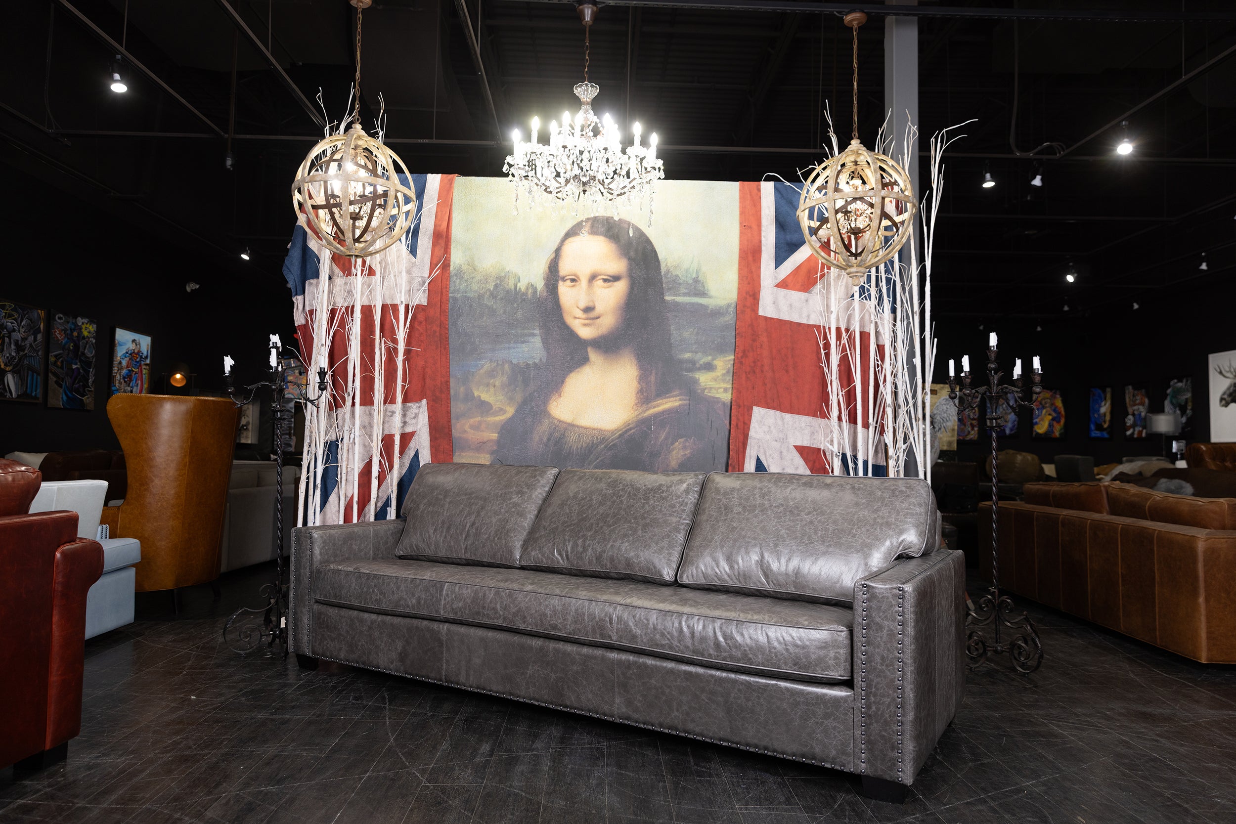 CHARTWELL LEATHER SOFA 9FT LONG