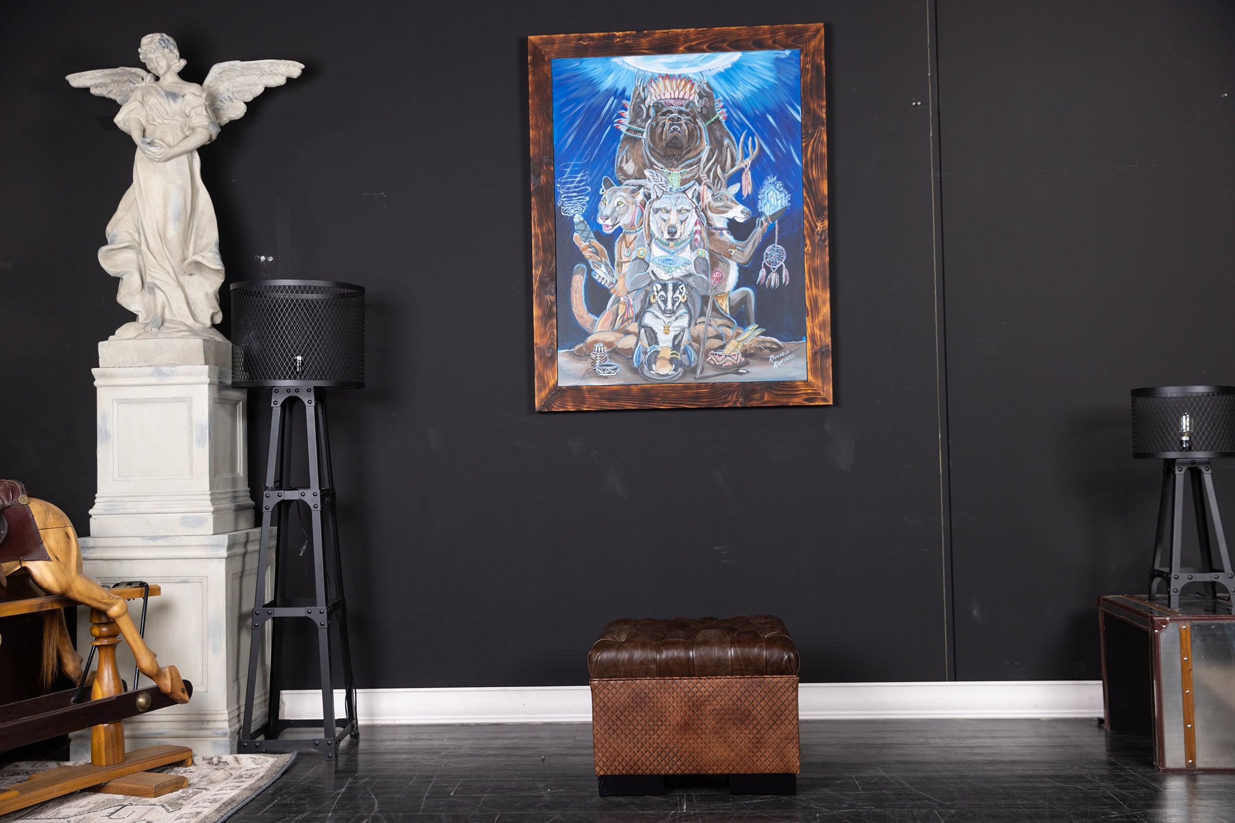 ALEXANDRE LEATHER TUFTED OTTOMAN FLOOR MODEL