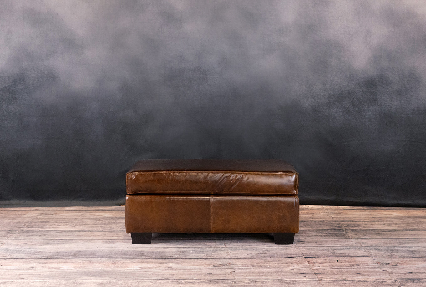 MEDIUM RECTANGLE LEATHER OTTOMAN