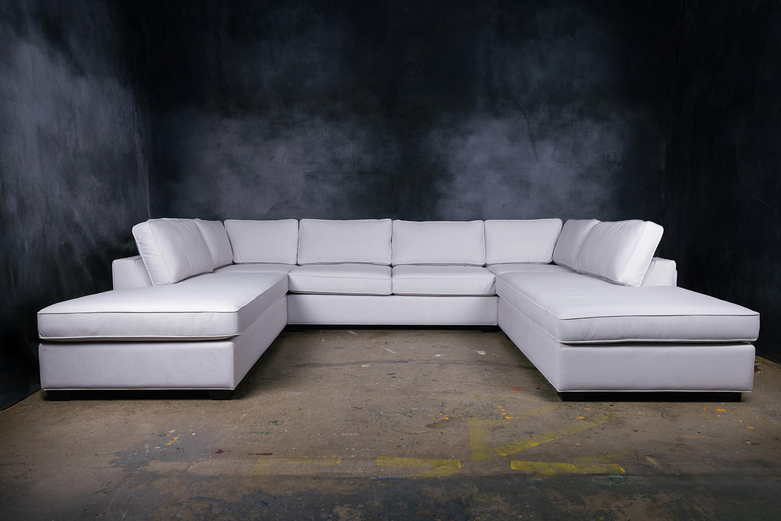 MADDEX SLIM ARM U SHAPE SECTIONAL FABRIC